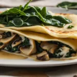 Spinach and Mushroom Stuffed Crepes