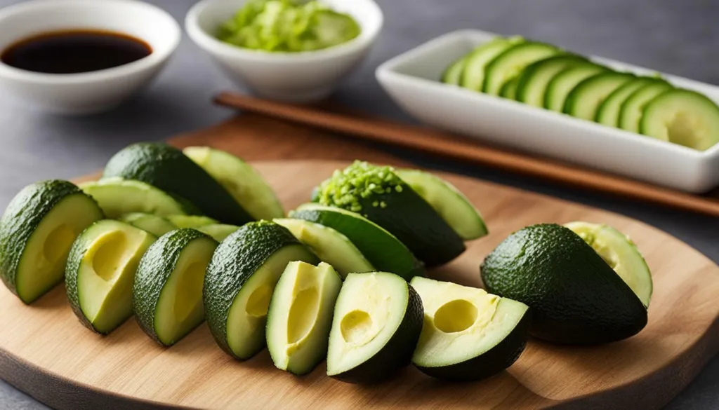 Avocado and Cucumber Slices