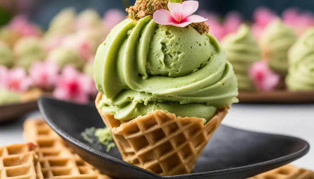 Japanese matcha green tea ice cream