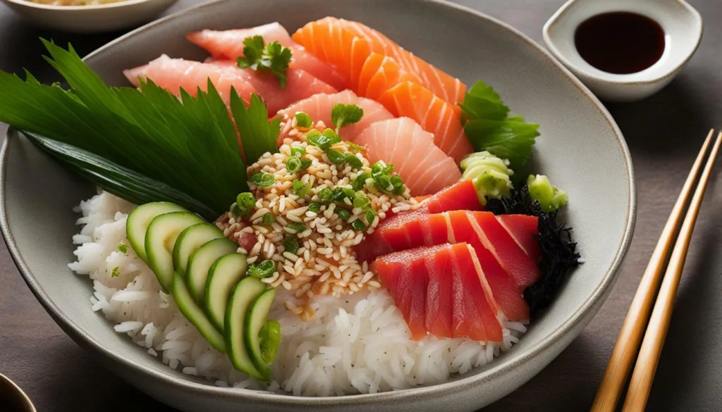 fresh sashimi sushi bowl