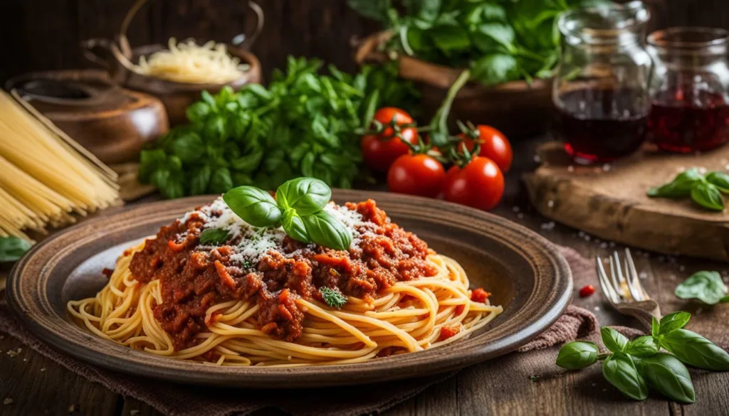 homemade spaghetti Bolognese